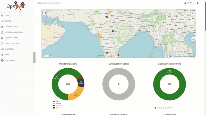Improved Dashboard Map UI Location Pop-up in OpenWISP