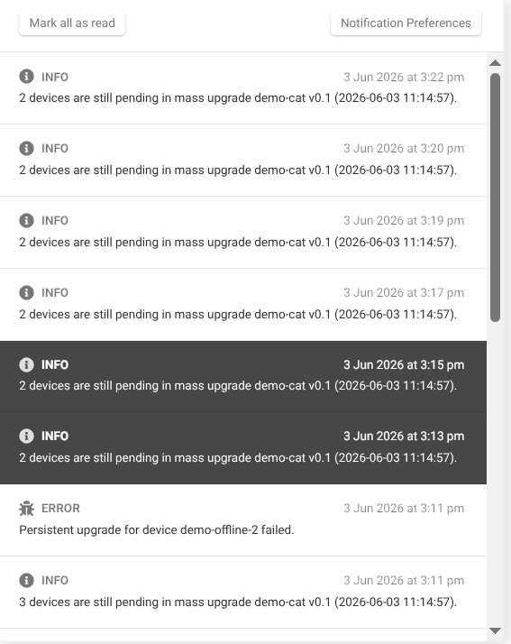 Notification for a persistent upgrade that needs attention